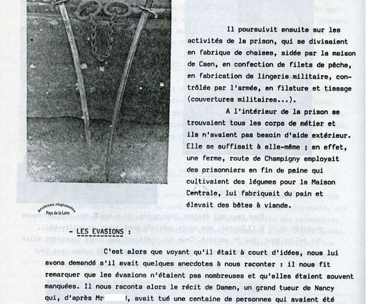 document et photo : description des activités de la prison